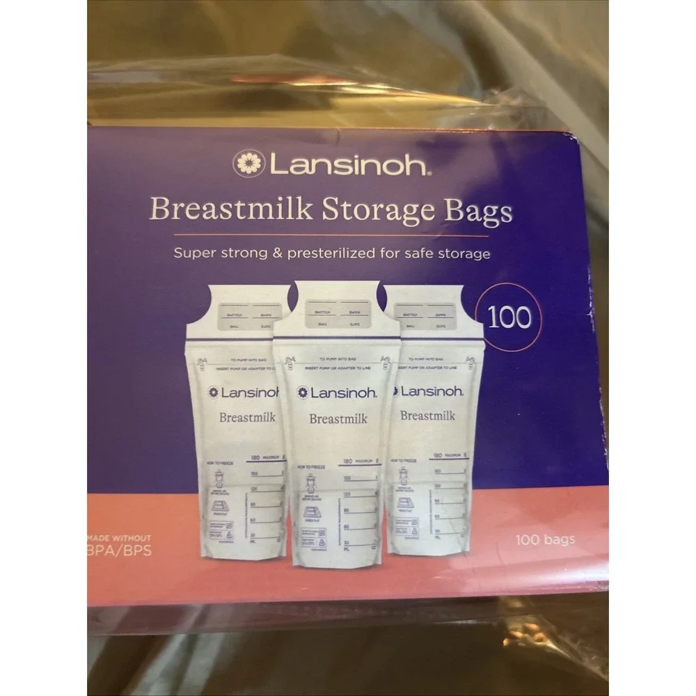 Lansinoh‎ Breastmilk Storage Bags 100 Count 6oz Milk Bags BPA BPS Free NEW! TWO